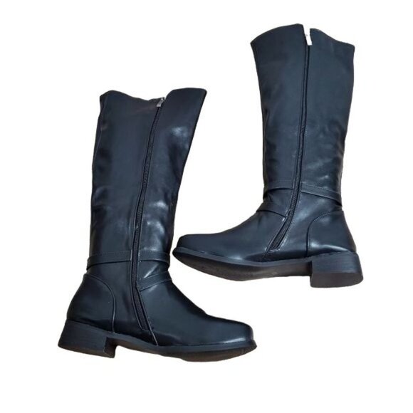 Black Knee moto riding grunge concert boot with buckles new size 8 - Picture 5 of 6